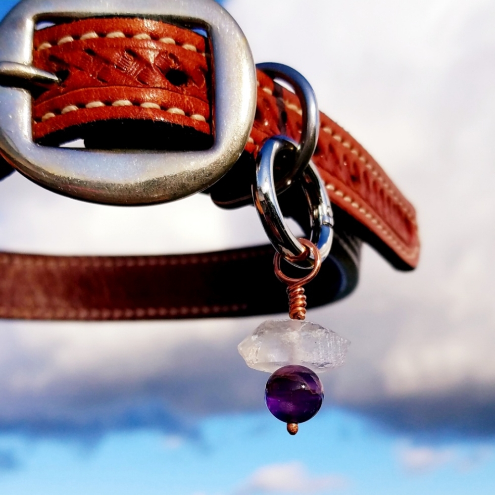 Amethyst & Quartz Crystal Charm for Pets & People